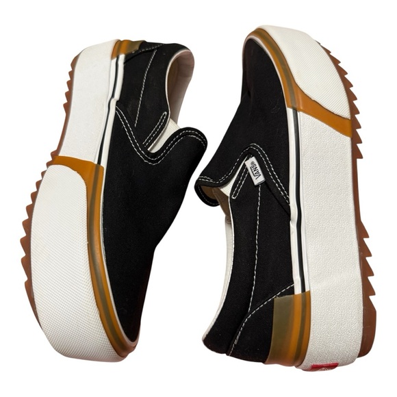 Vans Women's Black and White Stacked Slip-On Sneakers - Picture 5 of 7